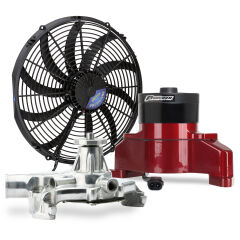 Cooling Radiators, electric and brushless fans, water pumps, controllers, and oil coolers.