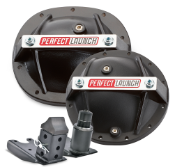 Differential Covers Stronger than stamped steel with added fluid capacity &mdash; Black Crinkle, Cast Gray, and chrome, many with a Bowtie emblem.
