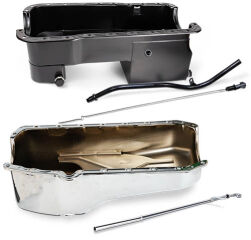 Engine and Transmission Oil Pans and Dipsticks Chrome engine and transmission dipstick-and-tube kits for GM, Ford, and more.