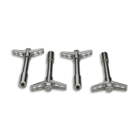 Engine Valve Cover Wing Nuts; Steel; Chrome; Bowtie Logo; 1/4-20 Thread; 4&nbsp;Pack