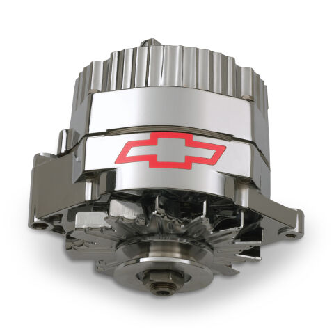 Alternator; 100 AMP; GM 1 Wire Style; GM Bowtie Logo; Chrome Finish; 100%&nbsp;New