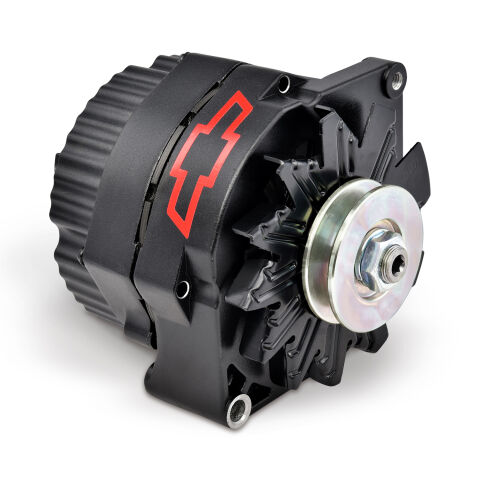 Alternator; 100 AMP; GM 1-Wire Style; Red Bowtie Logo; Black Crinkle; 100%&nbsp;New
