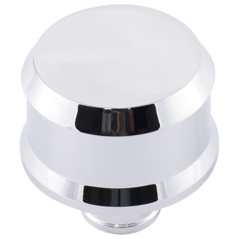 Slant-Edge Aluminum Breather Cap; No Emblem; Push-In;&nbsp;Chrome