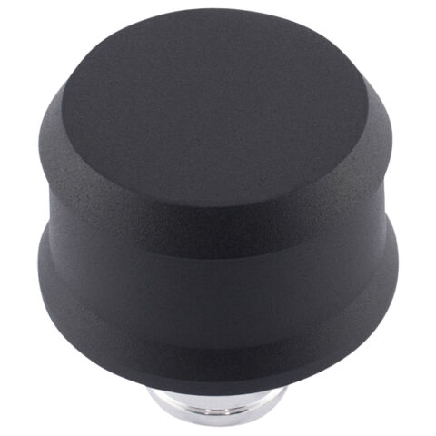 Slant-Edge Aluminum Breather Cap; No Emblem; Push-In; Black Crinkle