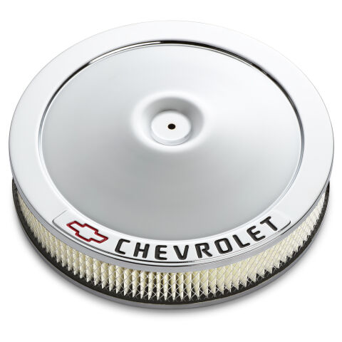 Carburetor Air Cleaner Kit; 14 Inch Diameter; 'Chevrolet' Lettering; Chrome